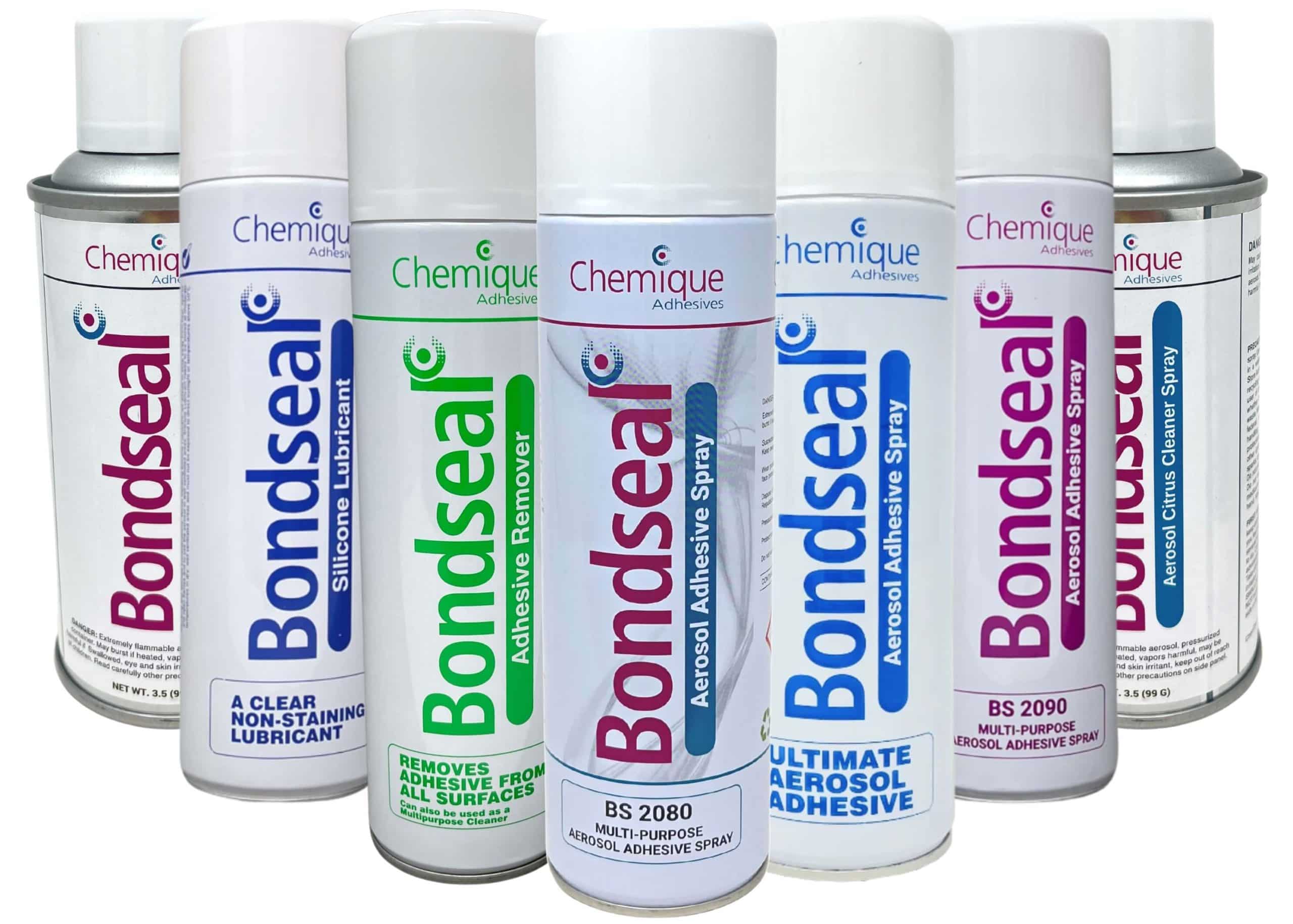 bondseal aerosol adhesives lined up